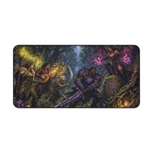 Succubus Glade Battle Dark Fantasy Desk Mat, Large Gaming Mouse Pad, 16x32 RPG Desk Pad, Myth and Monster Gift image 1