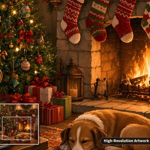 Rompecabezas de galletas navideñas con leche y galletas para Papá Noel, chimenea de Nochebuena, caja de hojalata (252 piezas) imagen 4