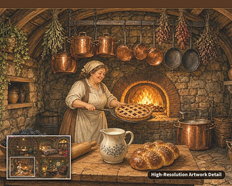 Inside the Hillside Burrow Inn - Storybook Cutaway Jigsaw Puzzle in Gift Tin, 1000 or 500 Pieces, Cozy Cross Section Gift bild 5