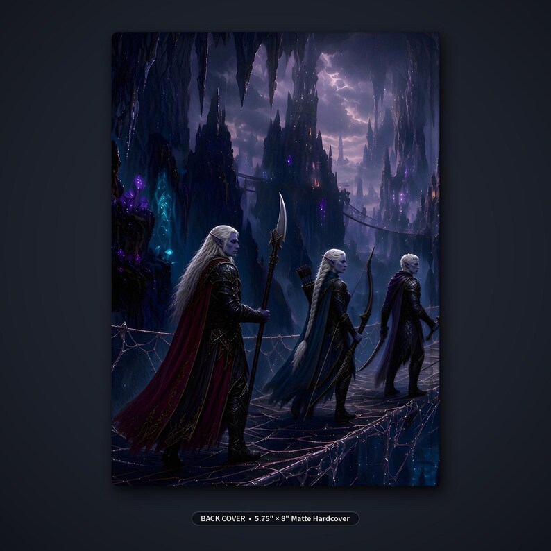 Myth and Monster Dark Elf City Hardcover Journal - Blank Fantasy Sketchbook image 4
