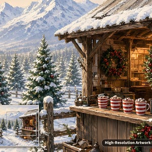 Cozy Cottage Seasons Hot Cocoa Stand Jigsaw Puzzle, Christmas Tree Farm, Tin Box (252 Pieces) image 6