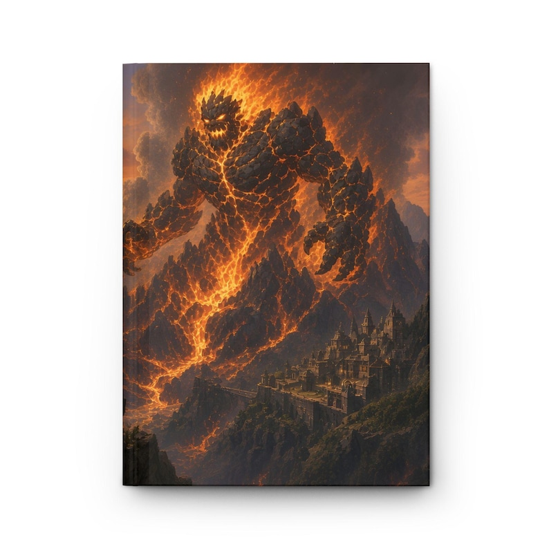 Myth and Monster Lava Elemental Hardcover Journal - Blank Fantasy Sketchbook image 1