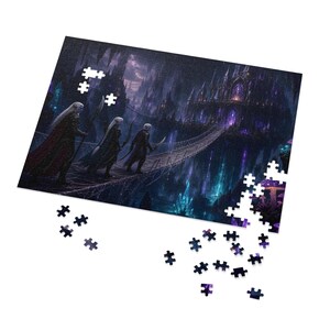 Dark Elf City Fantasy Jigsaw Puzzle in Tin, 1000 or 500 Pieces, Underground Cavern Castle Puzzle Gift image 5