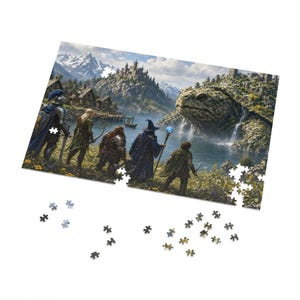 Rompecabezas gigante de fantasía con forma de tortuga en lata, 1000 o 500 piezas, regalo de rompecabezas de aventuras de mitos y monstruos imagen 2