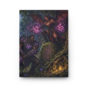 Myth and Monster Succubus Glade Battle Hardcover Journal - Blank Dark Fantasy RPG Sketchbook image 1