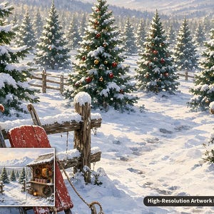 Cozy Cottage Seasons Hot Cocoa Stand Jigsaw Puzzle, Christmas Tree Farm, Tin Box (252 Pieces) image 4