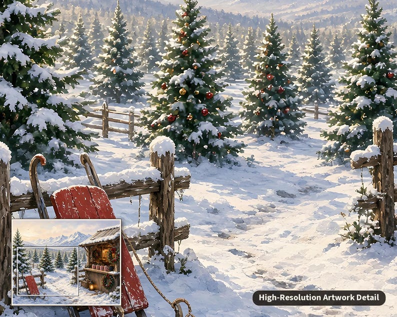 Cozy Cottage Seasons Hot Cocoa Stand Jigsaw Puzzle, Christmas Tree Farm, Tin Box (252 Pieces) image 4