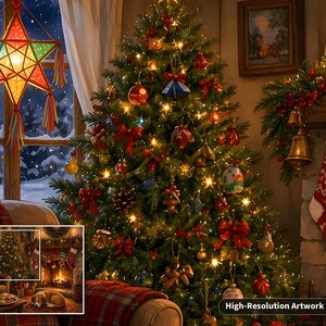 Rompecabezas de galletas navideñas con leche y galletas para Papá Noel, chimenea de Nochebuena, caja de hojalata (252 piezas) imagen 6