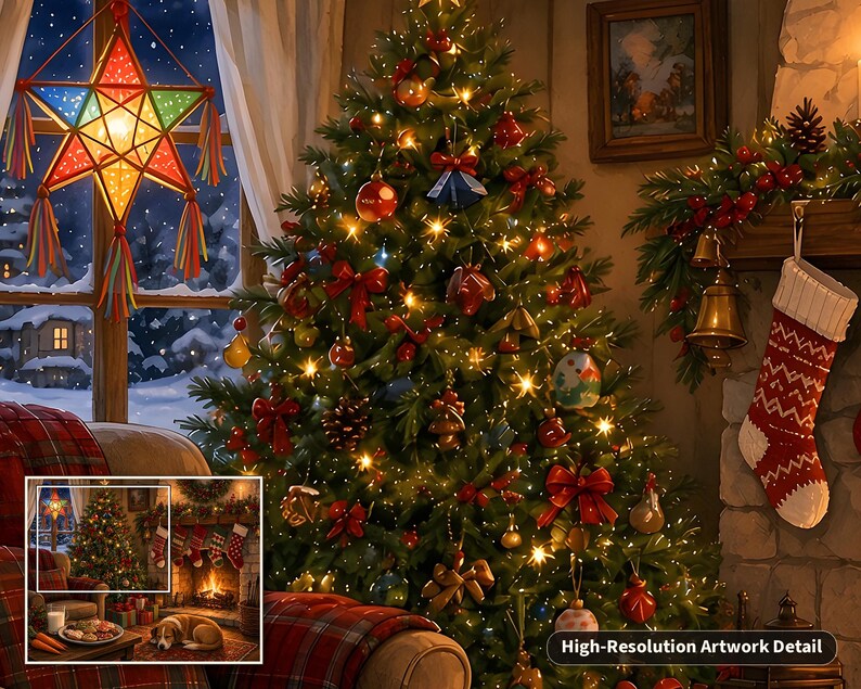 Rompecabezas de galletas navideñas con leche y galletas para Papá Noel, chimenea de Nochebuena, caja de hojalata (252 piezas) imagen 6