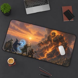 Lava Elemental Fantasy Desk Mat, Large Gaming Mouse Pad, 16x32 RPG Desk Pad, Tabletop RPG Gift image 4
