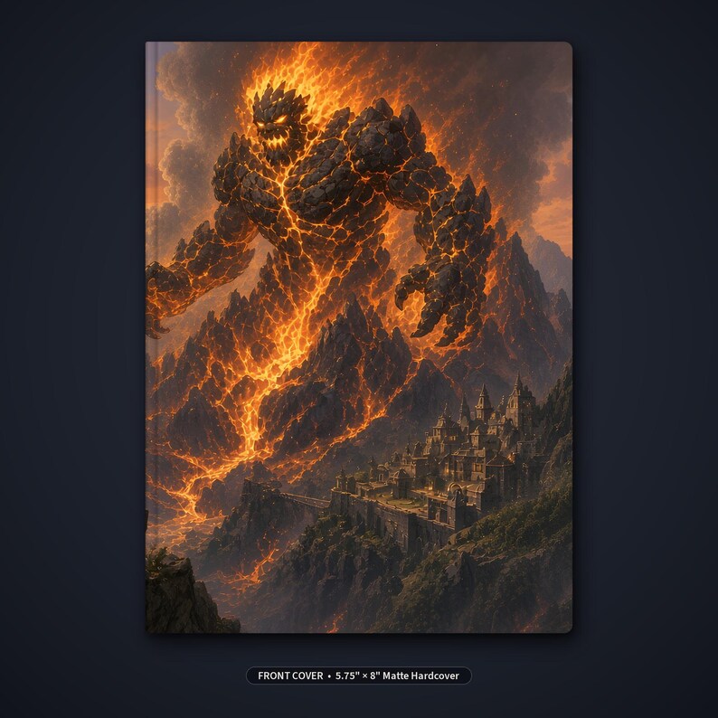 Myth and Monster Lava Elemental Hardcover Journal - Blank Fantasy Sketchbook image 2