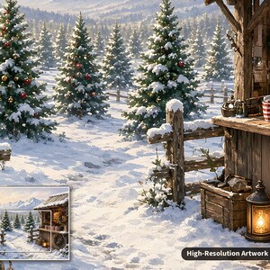 Cozy Cottage Seasons Hot Cocoa Stand Jigsaw Puzzle, Christmas Tree Farm, Tin Box (252 Pieces) image 5