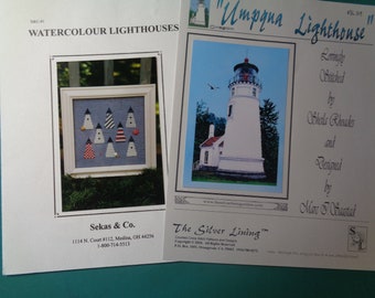 Cross Stitch Lighthouse Patterns, Set of 2 - FREE SHIPPING