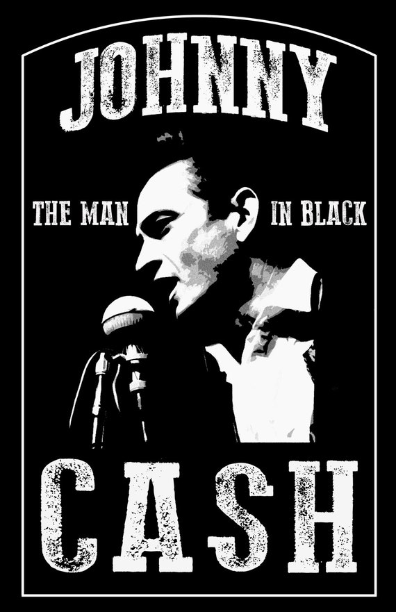 Snazzy jam Oprecht Johnny Cash man in Black Poster Print - Etsy
