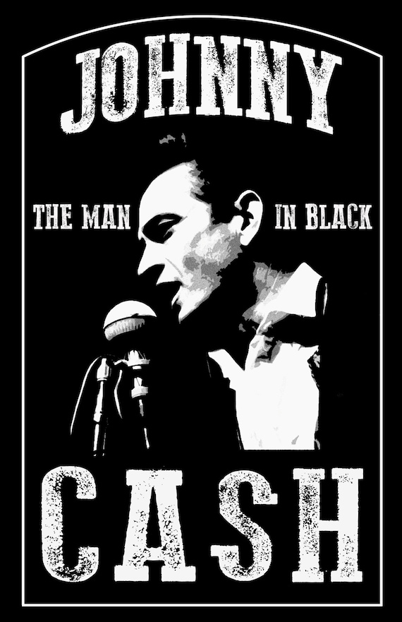 Snazzy jam Oprecht Johnny Cash man in Black Poster Print - Etsy