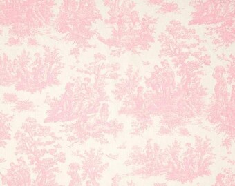 Baby Pink Toile Curtains: Any length, 25 inch - 100 inch wide, Extra Long Drapes, Small Window Treatments, 2 Panels