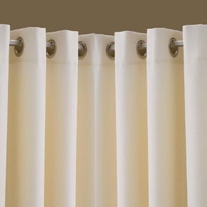 2 White curtain panels linen blend any length extra long luxury drapes or small window modern curtains 2-30 feet long 25-100 inch wide.