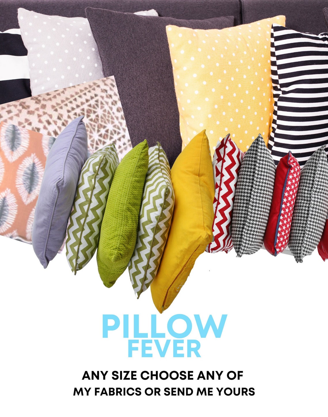 Custom Pillow Cover: Choose Your Fabric, Any Size - Etsy