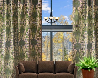 Lacefield Bombay Kelly green curtains small window cafe curtains 2 story drapes custom made for living room, bedroom, hotel 2-30 feet