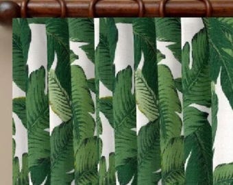 Curtains Swaying Palm any length thru extra long drapes custom made living room beach home bedroom porch 2-30 ft. long 25-100 inch wide ft