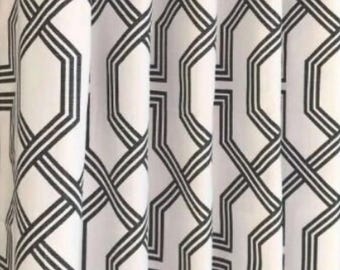 Curtains Ander Graphite : Custom Made, Any Length, 25 inch - 100 inch wide Panels, Extra Long Modern Drapes.