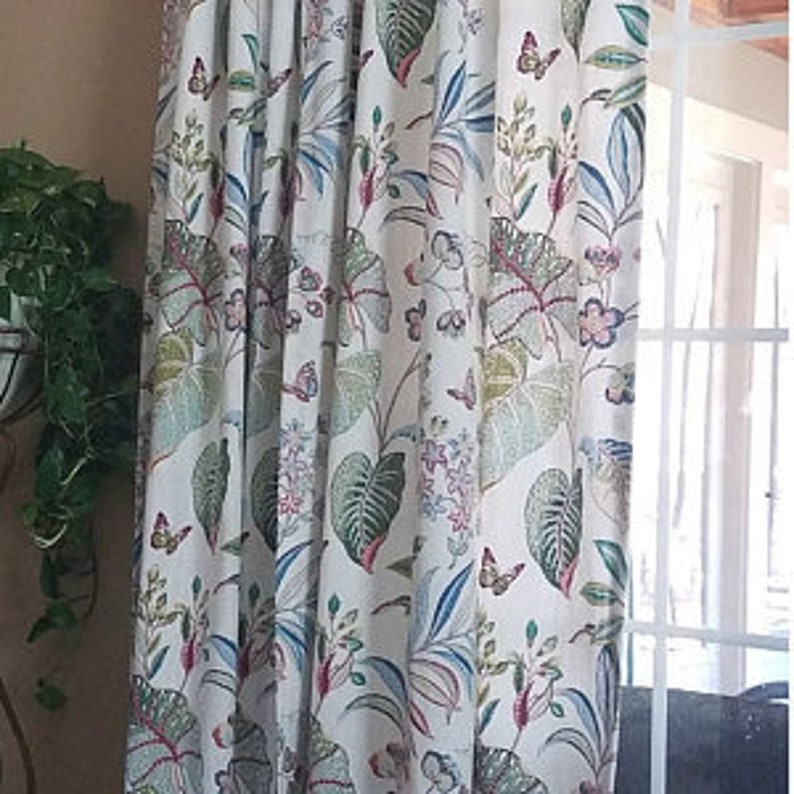 SALE Custom Made Drapes P Kaufman Butterfly Trail From Small Etsy