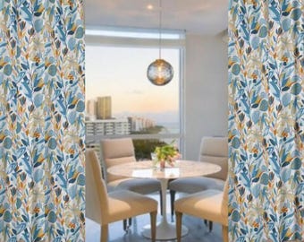 Kacey Cotton Curtains: Custom Made, Any Length, 25 inch - 100 inch wide, Extra Long Modern Drapes, 2 Panels