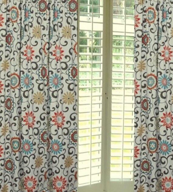 2 Curtains Custom Made Indoor Outdoor Waverly Pom Indoor Outdoor Curtains Waverly Pom