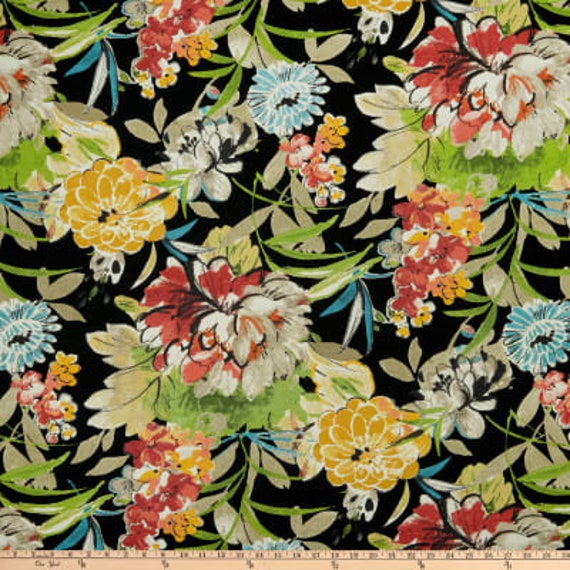 Sale Indoor Outdoor Curtains Stoneleigh Floral Fabric From Etsy