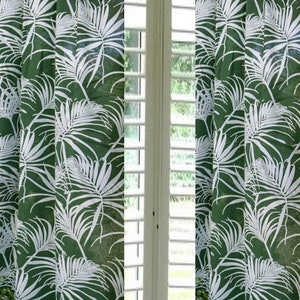 Cortinas tropicales Cabrillo extra largas, cortinas pequeñas para cafetería, cortinas de 2 pisos, hechas a medida para sala de estar, dormitorio, paneles de 25 a 100 pulgadas de ancho