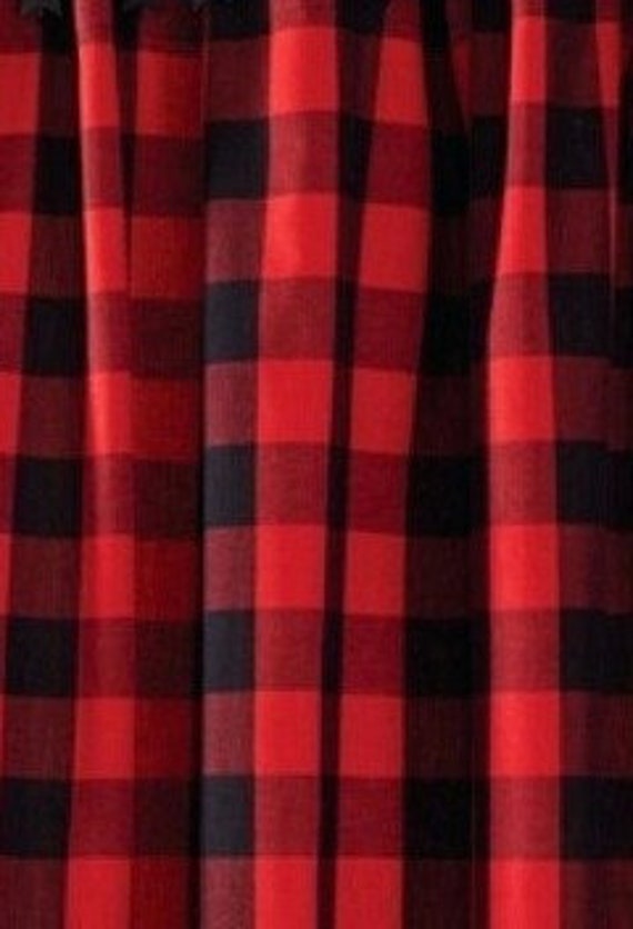 Curtains Window Treatments Home Living Custom Made Ds Designer Fabric Buffalo Check Linen From Small Through 2 Story Extra Long Choose Your Length Small Window Curtains Through, Red Gingham Curtains Long Length