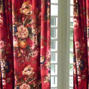 Kaufman Queensland Curtains, Any length, 25 - 100 inch wide panels Extra Long Two Story Drapes or Small Cafe Window Treatments.