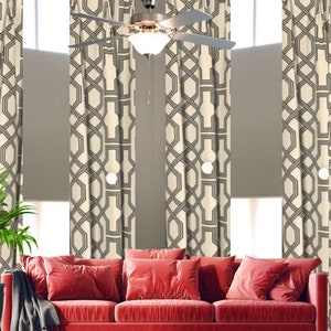 Modern geometric curtains Scott brother luxury ander fabric small window or extra long drapes 25-100 inch wide panels living room bedroom