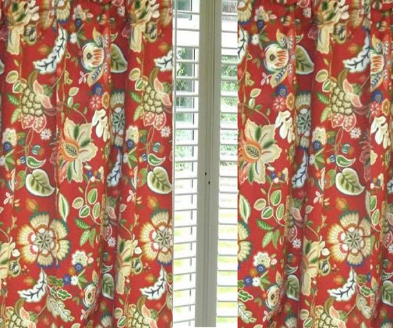 2 Curtains Floral Curtains Sale Indoor Outdoor Drapes Etsy