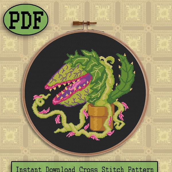 Audrey Cross Stitch Pattern, Monster Cross Stitch, Movie Cross Stitch Pattern, Plant Cross Stitch Pattern - PDF File