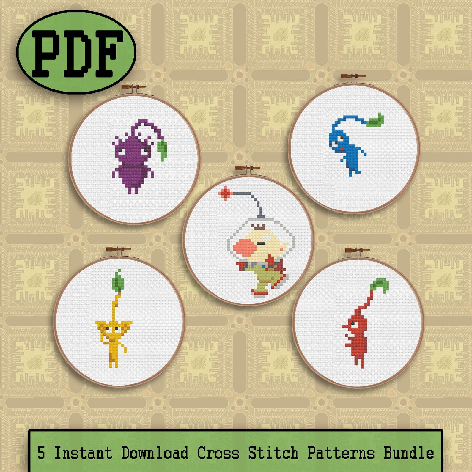 Pikmin Cross Stitch Pattern Bundle Video Game Cross Stitch | Etsy
