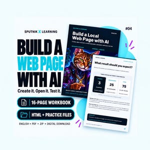 Build a Web Page with AI: Beginner PDF Workbook and HTML Practice Files