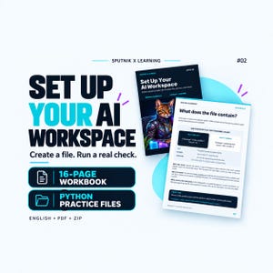 AI Workspace Setup Workbook - English Beginner PDF with Python Practice Files