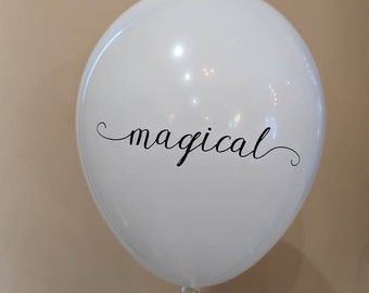 Magical white and pearl white latex black calligraphy balloon - Set of 3 - wedding bridal shower engagement party