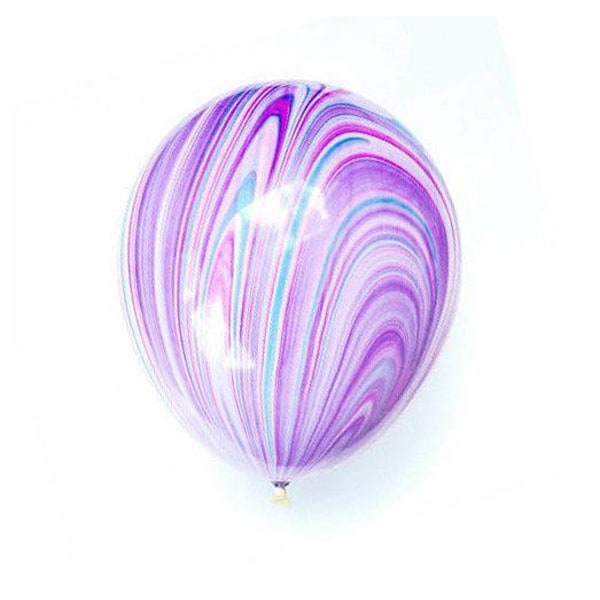 Pink purple blue marble agate 11" latex balloons