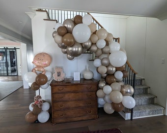 DIY White sand mocha white reflex champagne  Organic Balloon Garland Kit - arch banner party decoration bridal shower baby shower