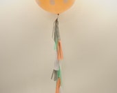 Blush Polka Dot balloon tassel garland mint grey white