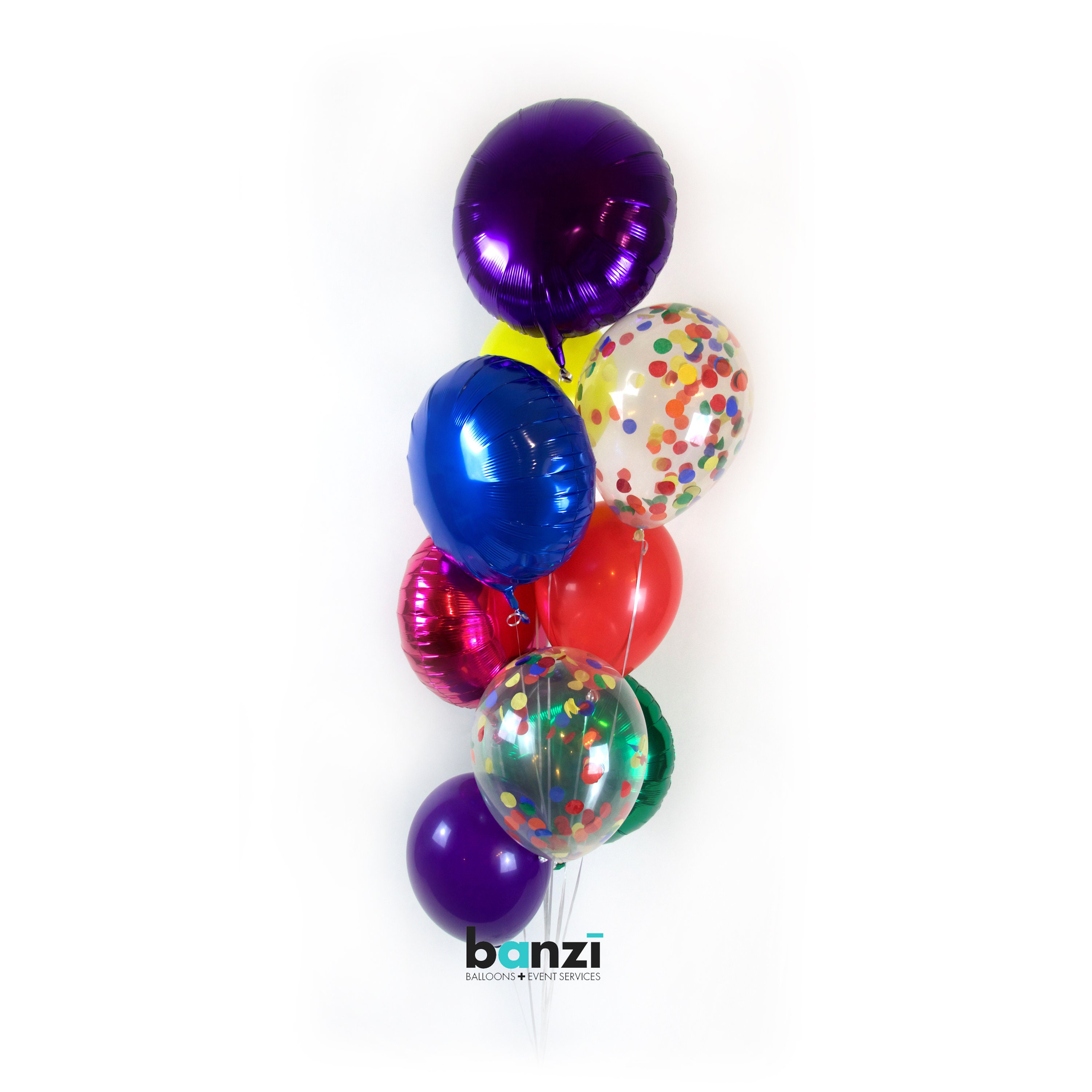 Bouquet de Ballons Personnalisé - Ballon Métallique Rond 18'' ( Couleurs  Disponibles )