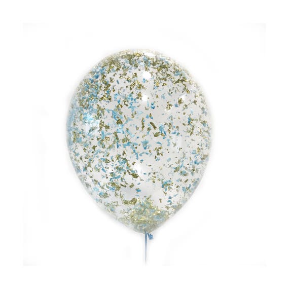  Happy Birthday Confetti Latex Balloon, Blue - 24