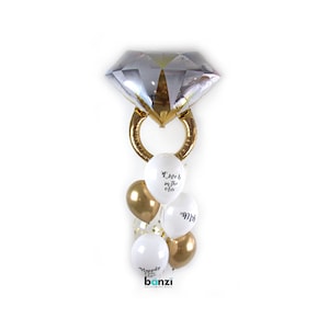 Bouquet palloncino nuziale - fascio di palloncini coriandoli idee doccia nuziale decorazioni addio al nubilato decorazioni festa di fidanzamento idee per feste
