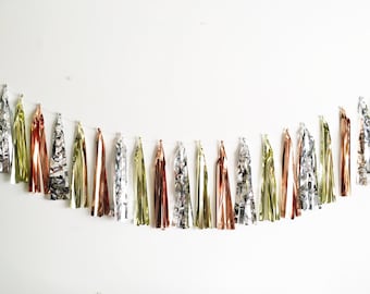 Metallic Metals Tassel Garland - Rose gold Silver Gold - new years eve nye new year