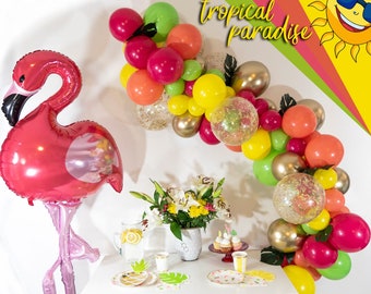 DIY Tropical Paradise Organic Balloon Garland  Kit - arch banner party decoration bridal shower baby shower