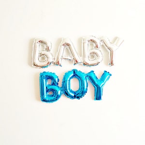 BABY BOY balloon blue mylar baby shower birth announcement gender reveal Air Fill Only image 2