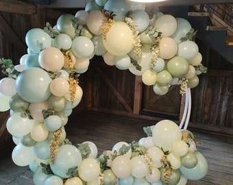 DIY Eucalyptus Empower-mint White sand Ivory Organic Balloon Garland Kit - arch banner party decoration bridal shower baby shower