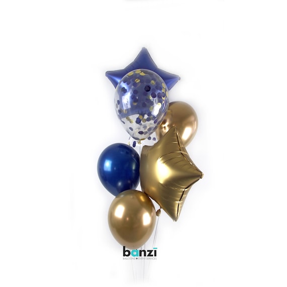 Azul dorado confeti globo Ramo globo paquete globos decoraciones fiesta de  cumpleaños graduación fiesta baby shower boda decoraciones de la boda -   España